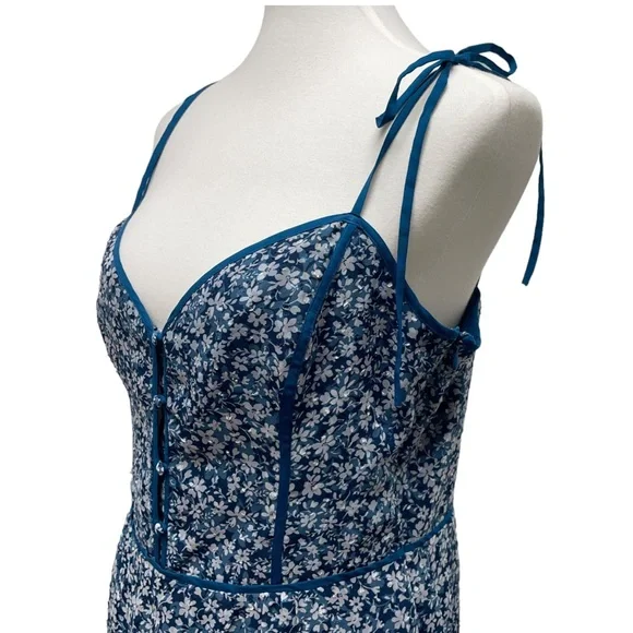 ALI & JAY Lagoon Stolls Blue Floral Wide-Leg Jumpsuit, size large. Damage flaws - Picture 3 of 17